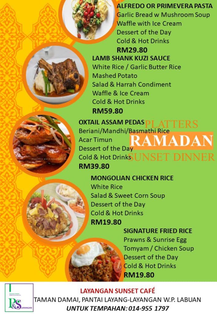 Hidangan platters di Layangan Sunset Cafe